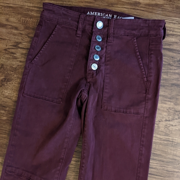 American Eagle Outfitters Burgundy Jegging Jeans - Picture 3 of 9